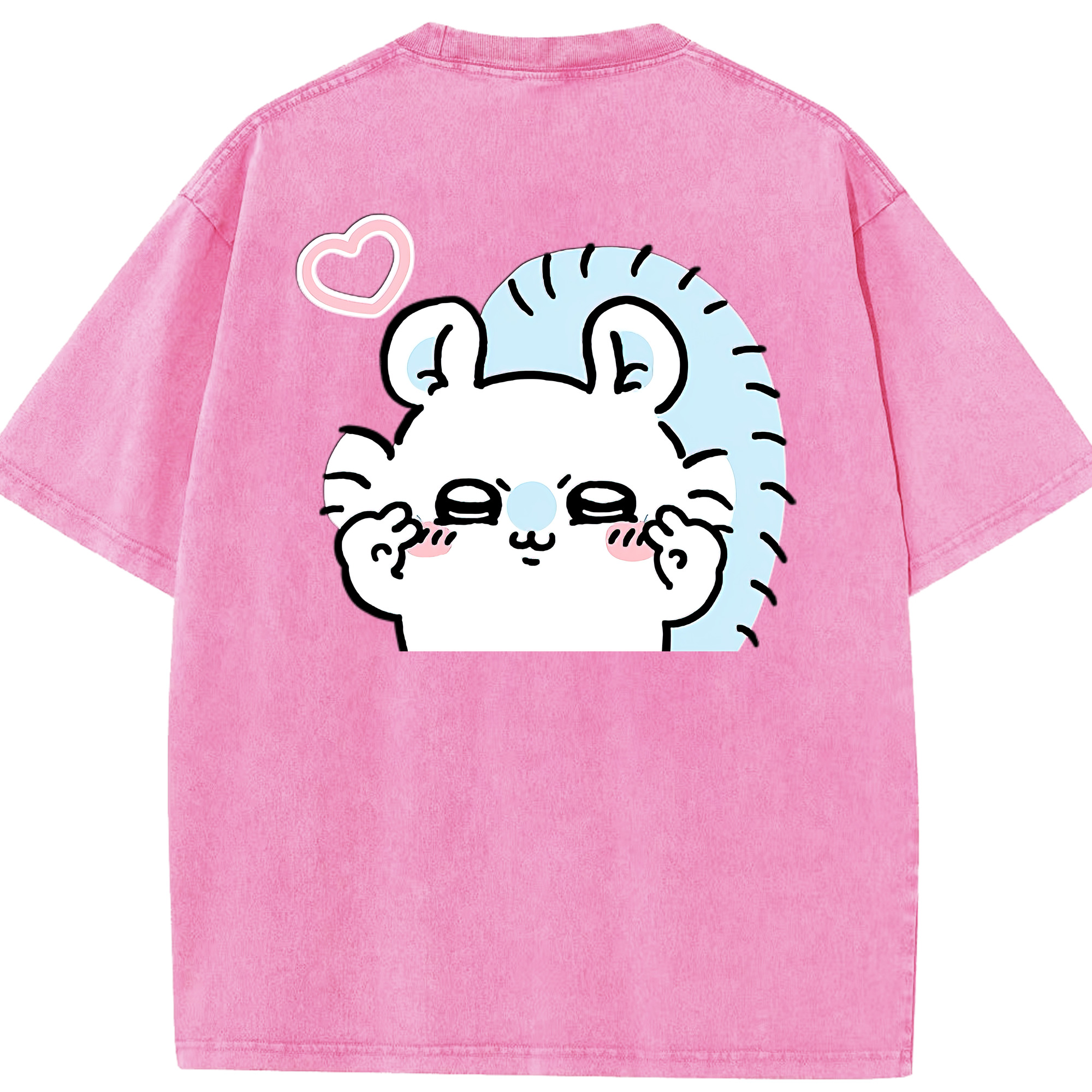 （画像用） ちいかわ モモンガ Chii-kawa Momonga 綿100% ヴィンテージ風 半袖Tシャツ（背面プリント）